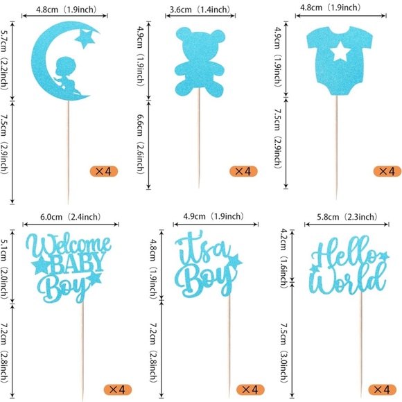 24 Pack It's a Boy Cupcake Toppers - Picture 2 of 4